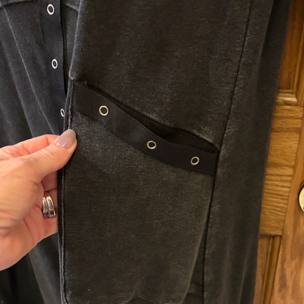 Soft Surroundings Washed Black Buttoned Duster or Dress - Picture 6 of 16